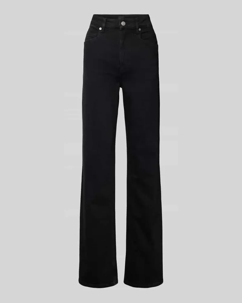 HUGO BOSS Straight Fit Jeans aus Baumwoll-Mix Modell 'ADA Black
