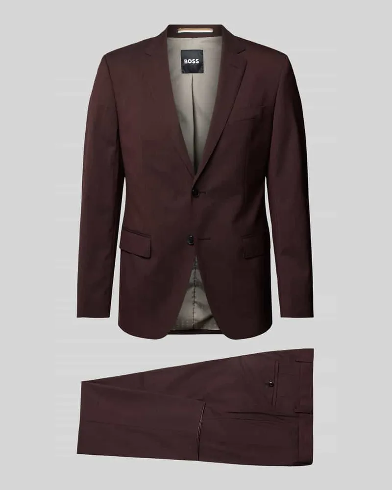 HUGO BOSS Anzug mit Strukturmuster Bordeaux