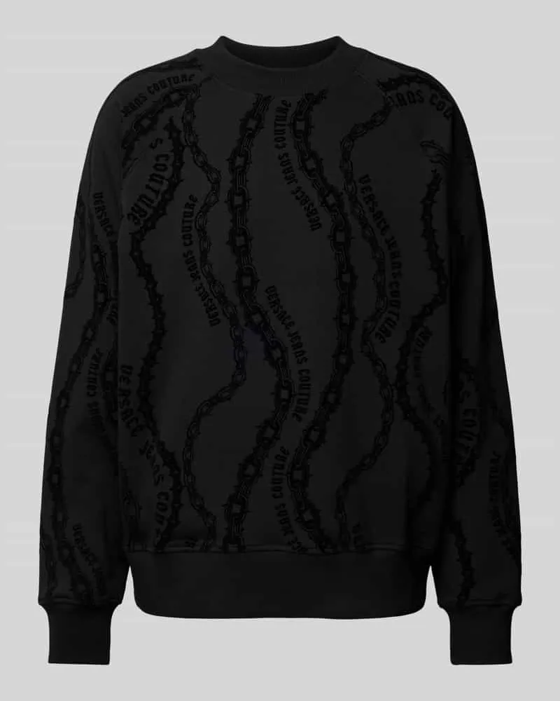 Versace Jeans Sweatshirt mit gerippten Abschlüssen Black