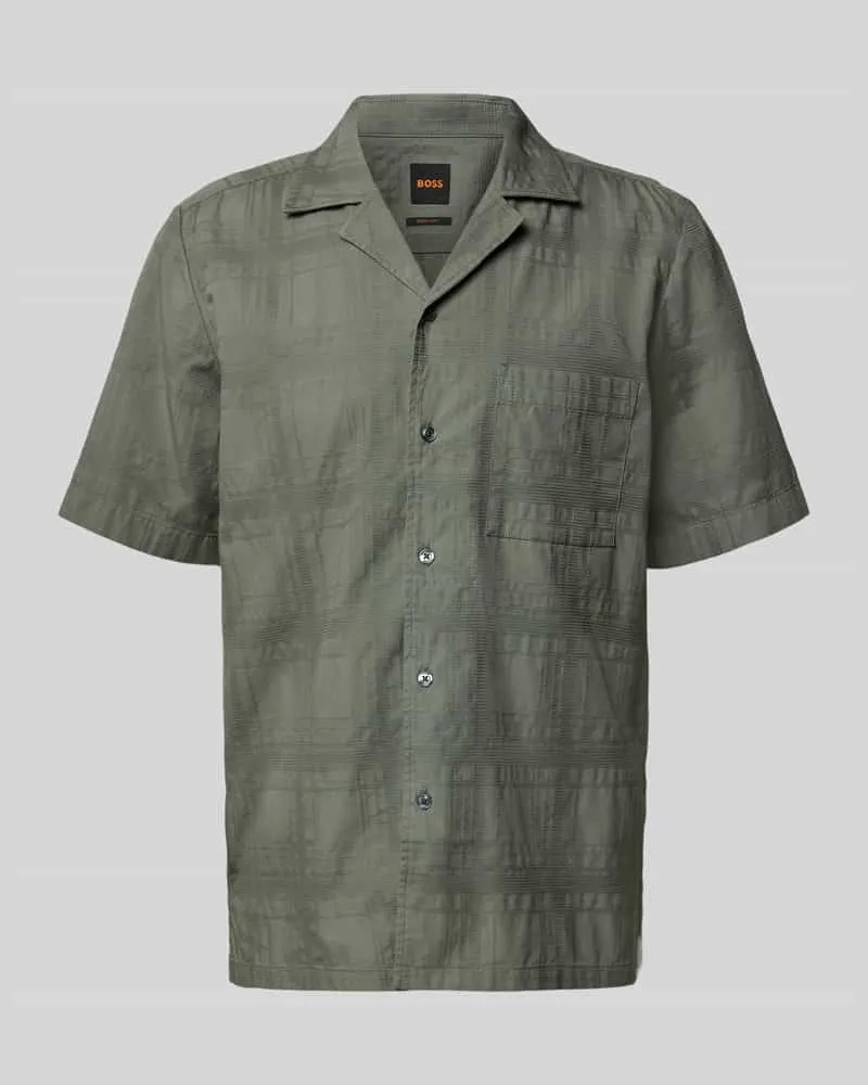 HUGO BOSS Regular Fit Freizeithemd aus reiner Baumwolle Oliv