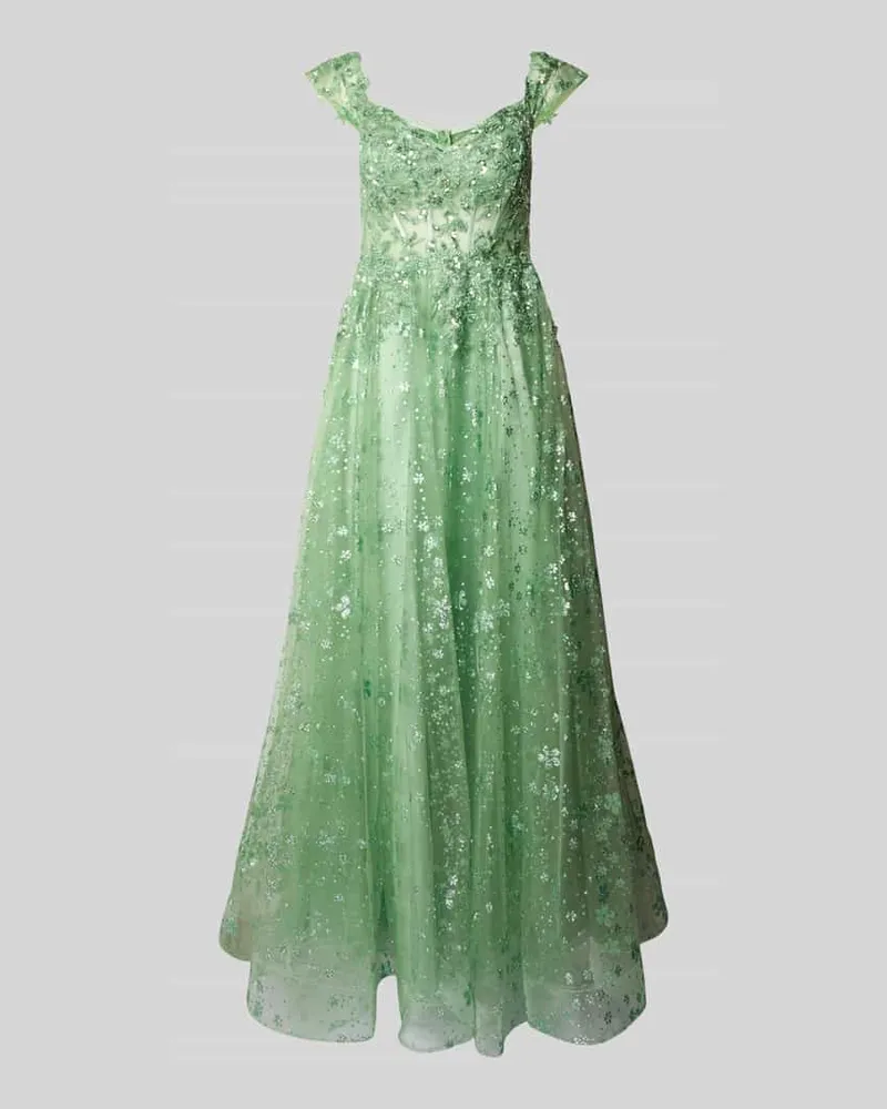 Unique Abendkleid aus Glitzermesh Lind