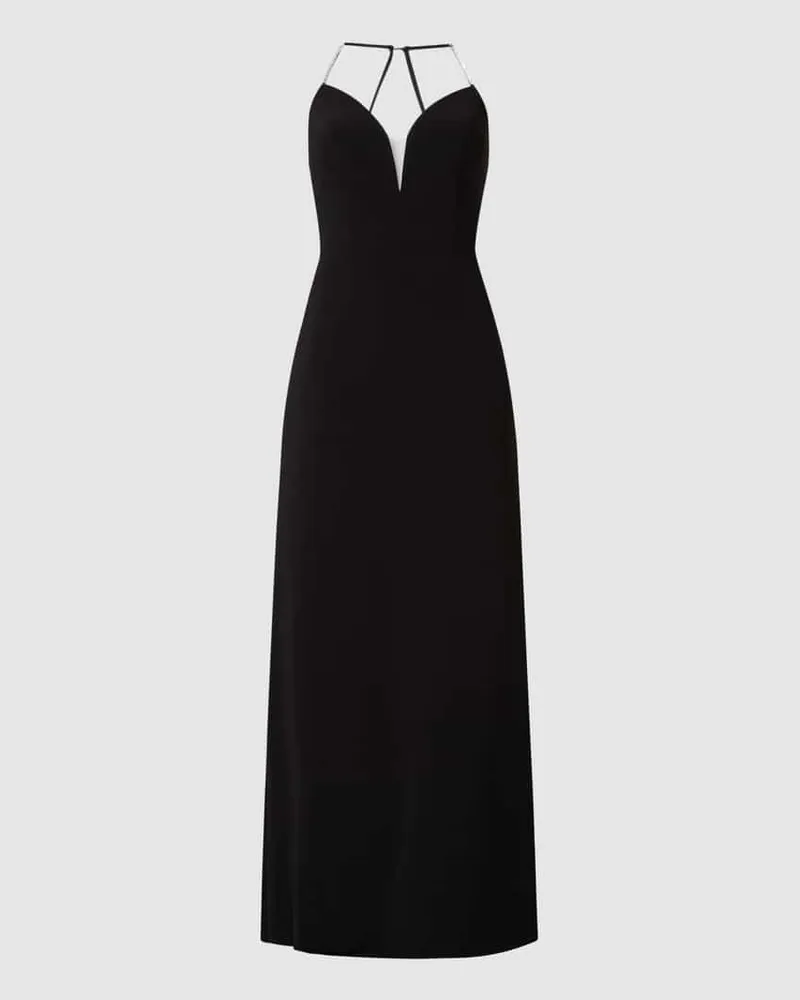 LUXUAR Abendkleid mit Strasssteinen Black