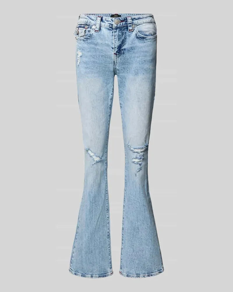 True Religion Flared Jeans im Destroyed-Look Modell 'BECCA Hellblau