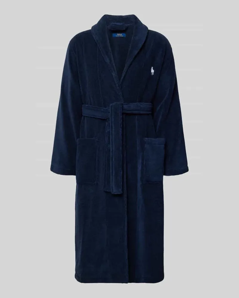Ralph Lauren Regular Fit Bademantel mit Logo-Stitching Marine