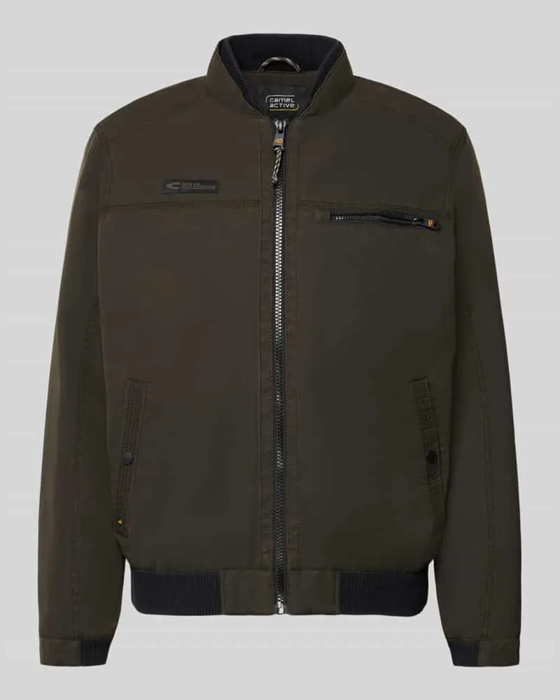 Camel Active Funktionsjacke mit Stehkragen und Eingrifftaschen Dunkelbraun
