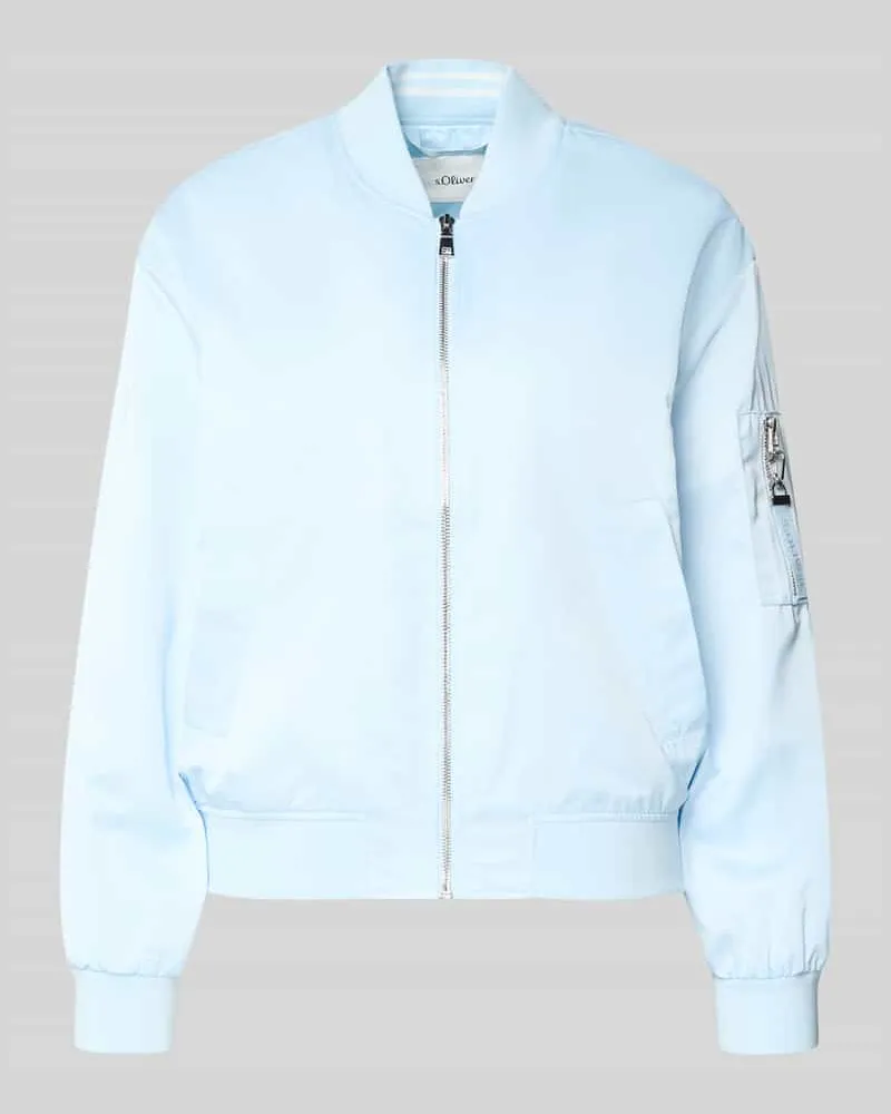 S.Oliver Regular Fit Bomberjacke mit College-Kragen Hellblau