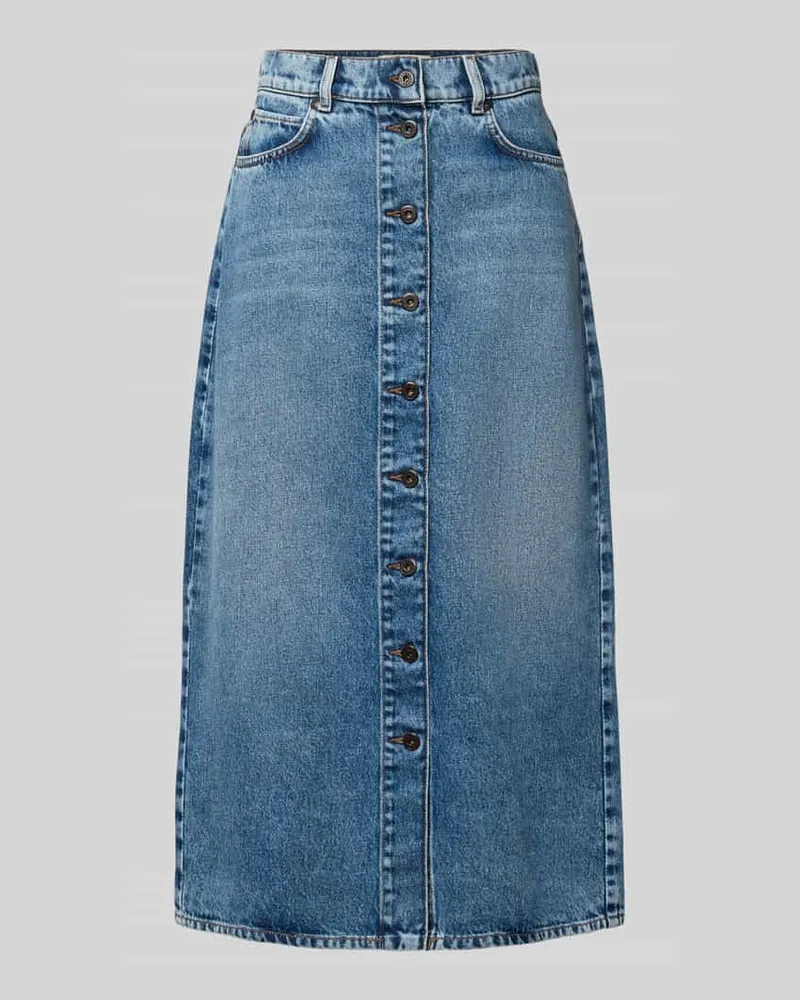Max Mara Regular Fit Jeansrock aus reiner Baumwolle Modell 'DASTI Jeansblau