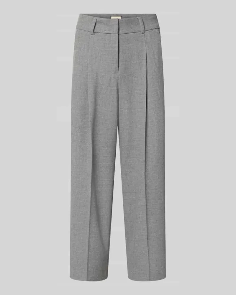 SEDUCTIVE  Regular Fit Bundfaltenhose mit Viskose-Woll-Anteil Modell 'SLOANNE Hellgrau