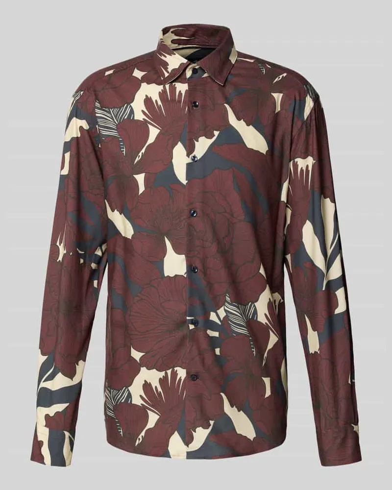 JOOP! Loose Fit Business-Hemd mit Kentkragen Kirsche