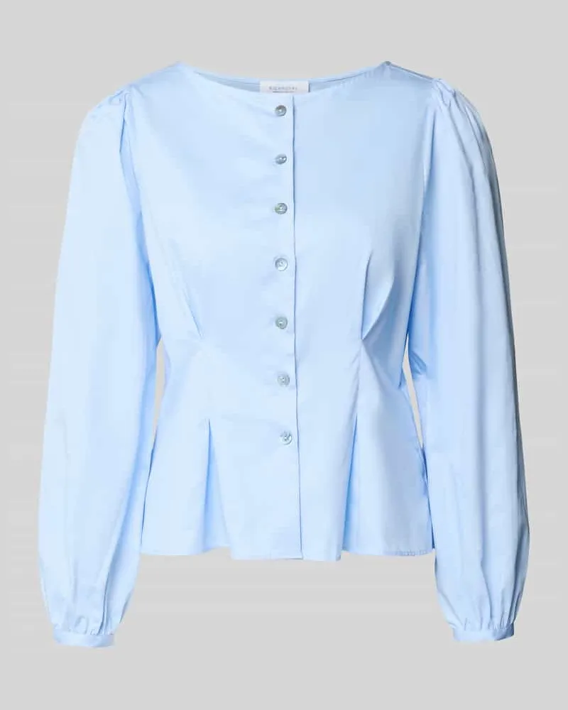 Rich&Royal Taillierte Bluse mit Rundhalsausschnitt Hellblau