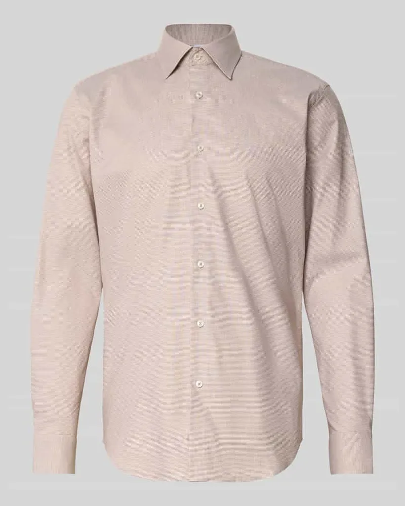 HUGO BOSS Regular Fit Businesshemd aus Baumwoll-Mix Sand