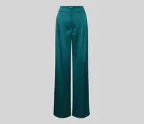 Regular Fit Bundfaltenhose aus Satin mit Paspeltasche am Gesäß