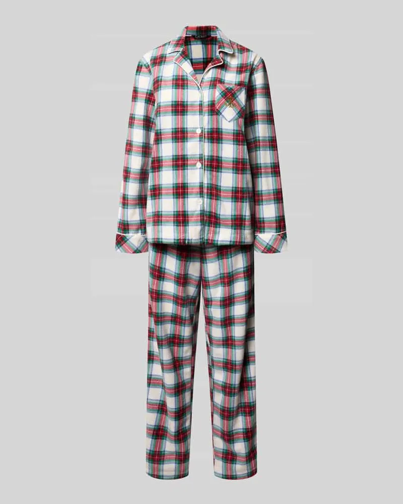 Ralph Lauren Pyjama-Set mit elastischem Bund im 2-teiligen Set Offwhite
