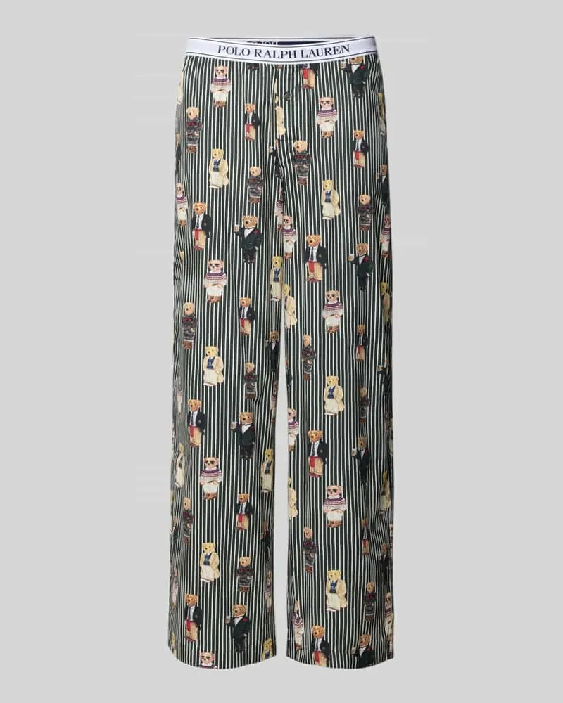 Ralph Lauren Regular Fit Pyjama aus reiner Baumwolle Black