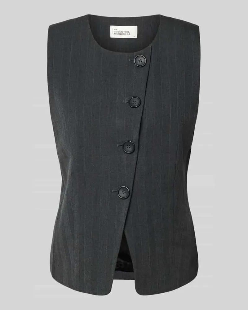 My Essential Wardrobe Weste mit Knopfleiste Modell 'Luna Anthrazit