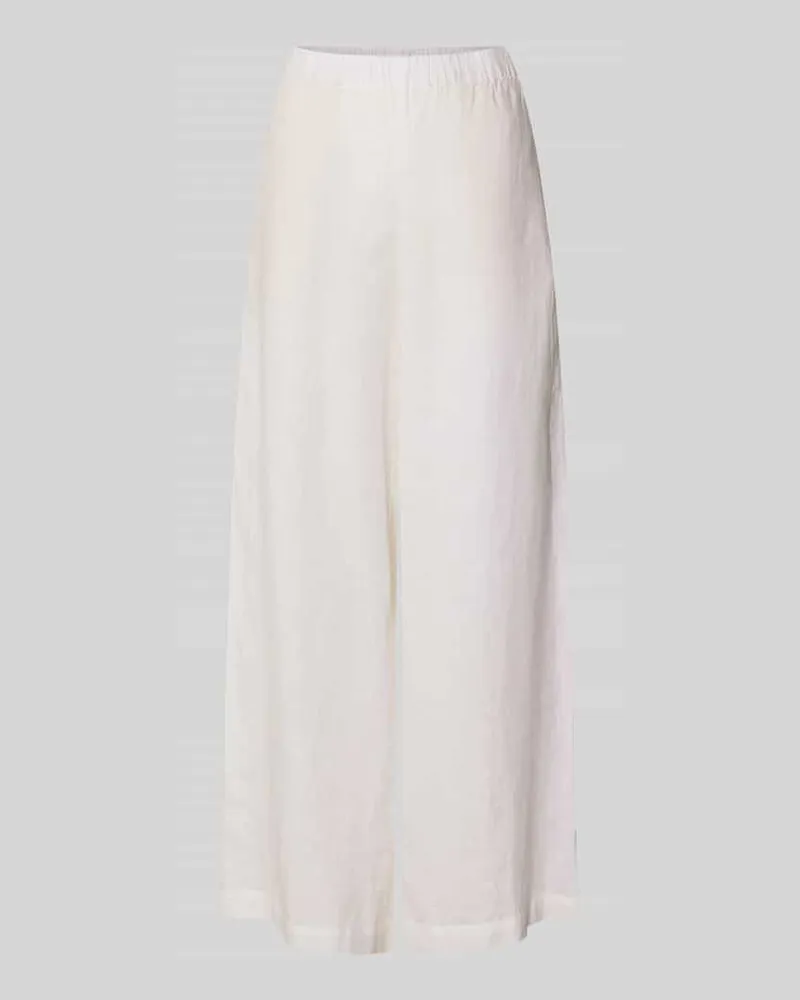 ECOALF Wide Leg Leinenhose mit elastischem Bund Modell 'MOSSI Weiss