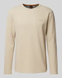 HUGO BOSS Longsleeve mit Label-Stitching Modell 'Tempesto Sand