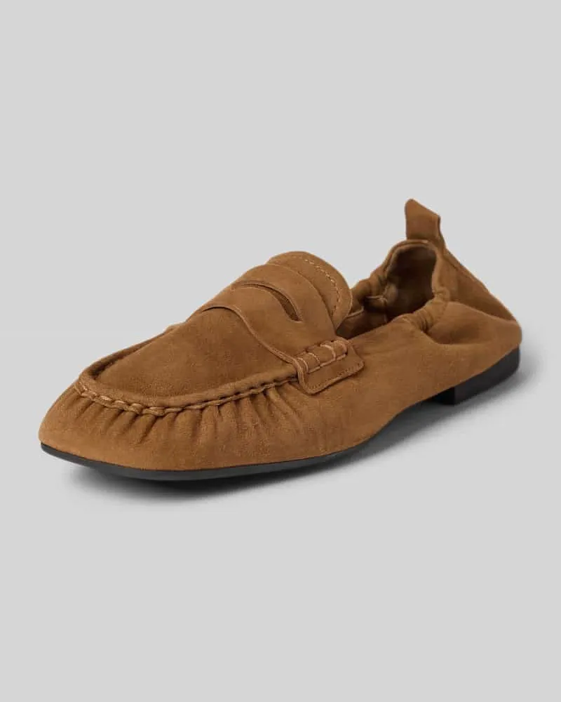 Copenhagen Loafer aus echtem Leder mit glatter Sohle Hellbraun