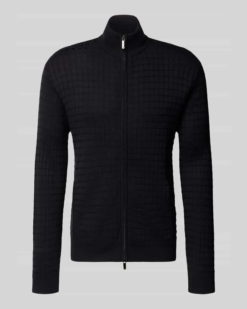 Emporio Armani Strickjacke mit Stehkragen und Zweiwege-Reißverschluss Marine