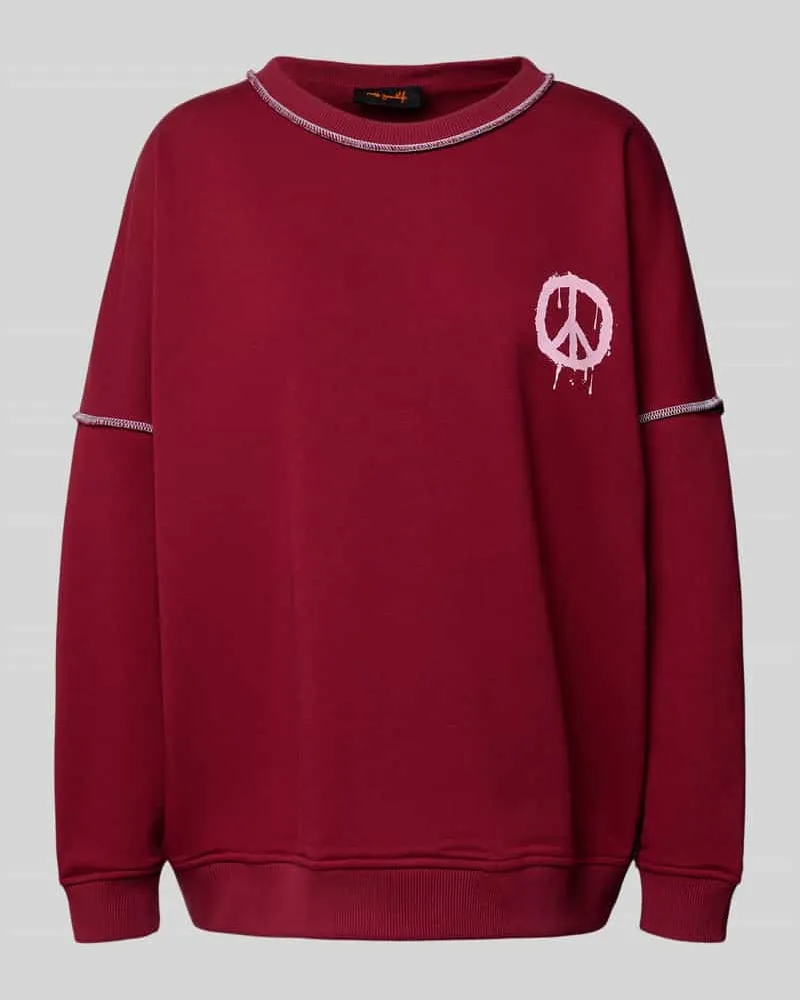 Miss Goodlife Sweatshirt mit Motiv-Print und Rundhalsausschnitt Bordeaux