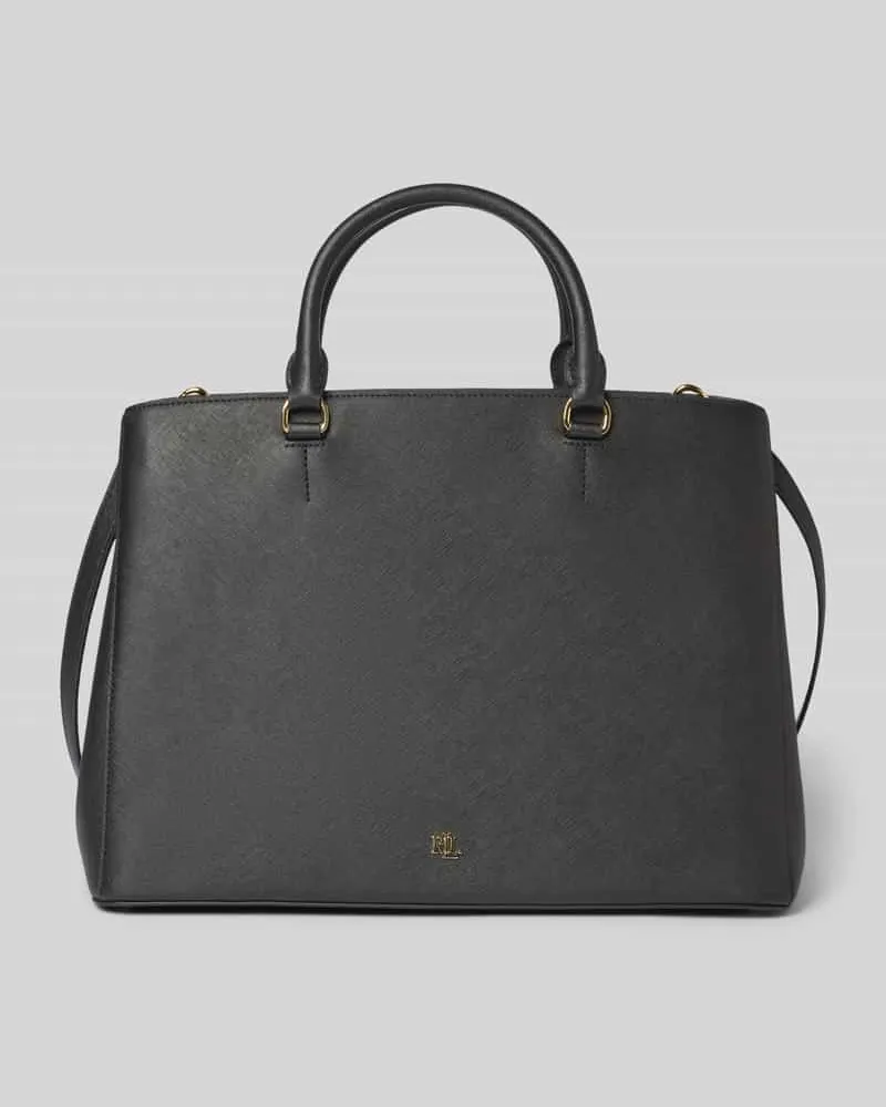 Ralph Lauren Lederhandtasche mit Label-Print Modell 'HANNA Black