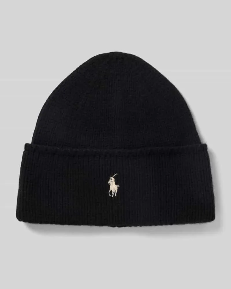 Ralph Lauren Wollmütze mit Logo-Stitching Black