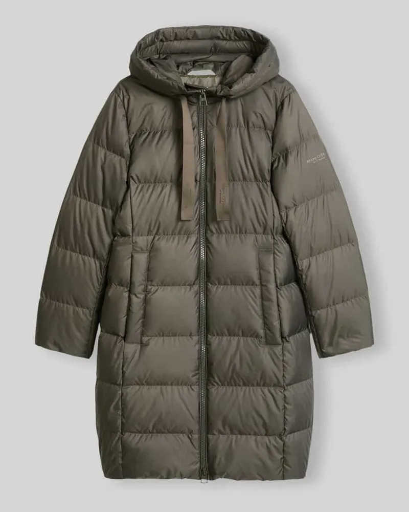 Marc O'Polo Regular Fit Daunenmantel mit Label-Print Oliv