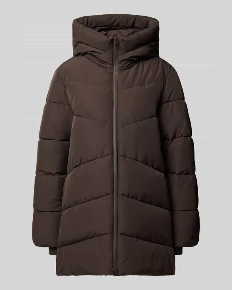 Mango Puffer Coat mit Kapuze Modell 'TOKYO Dunkelbraun
