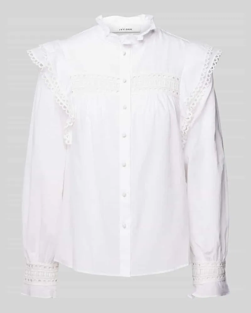 IVY & OAK Bluse mit Stehkragen Modell 'EVELINA Offwhite