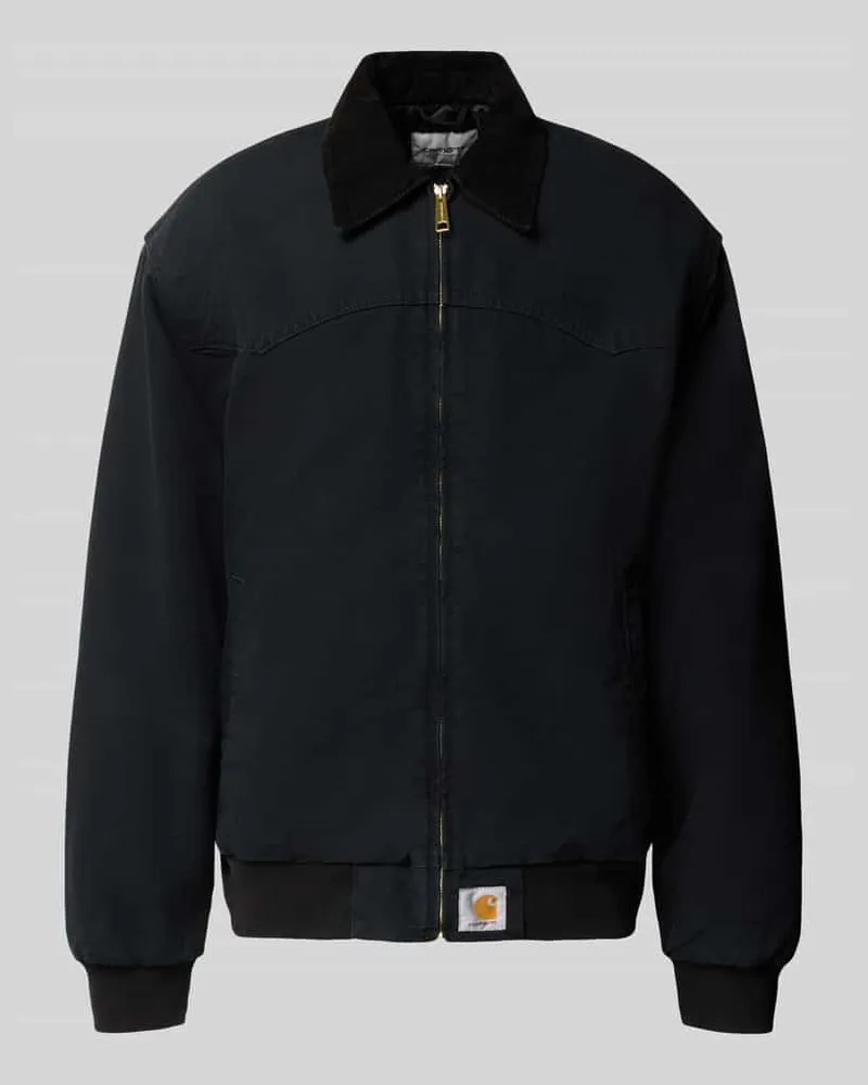 Carhartt WIP Jacke mit Reißverschluss und Label-Detail Modell 'Santa Fe Black