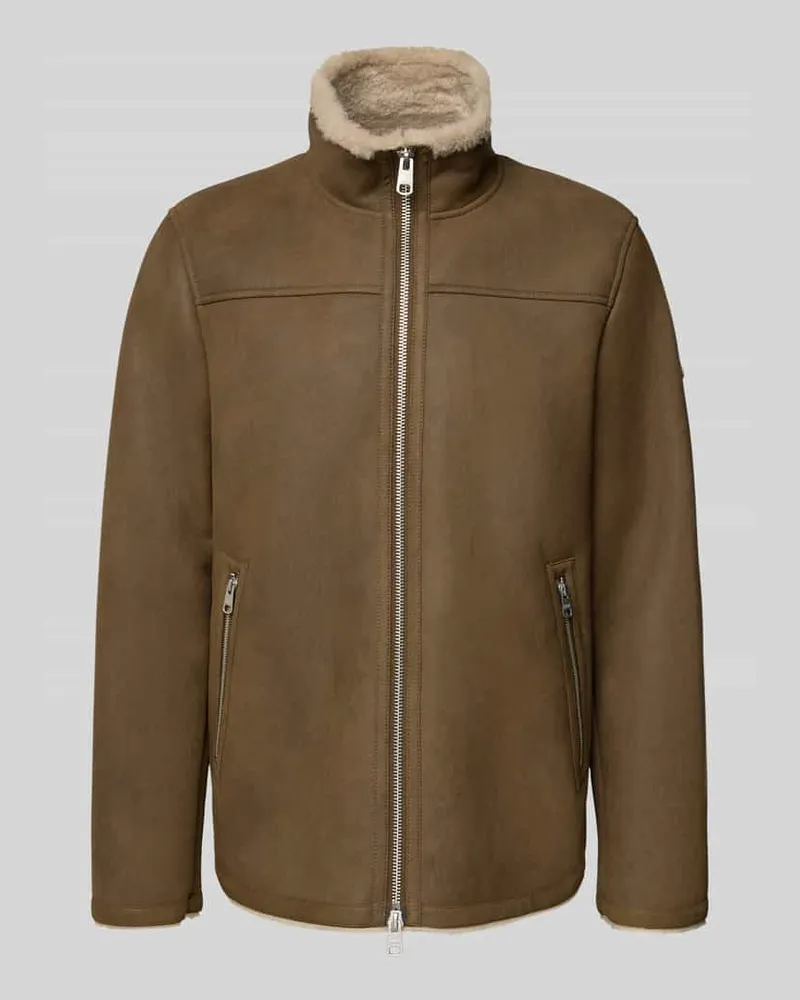 cinque Jacke in Leder-Optik Modell 'BARROW Dunkelbraun