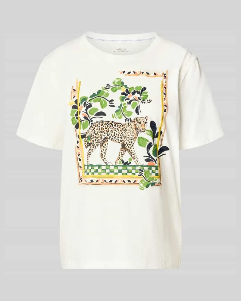 Marc Cain T-Shirt mit Motiv-Print Weiss