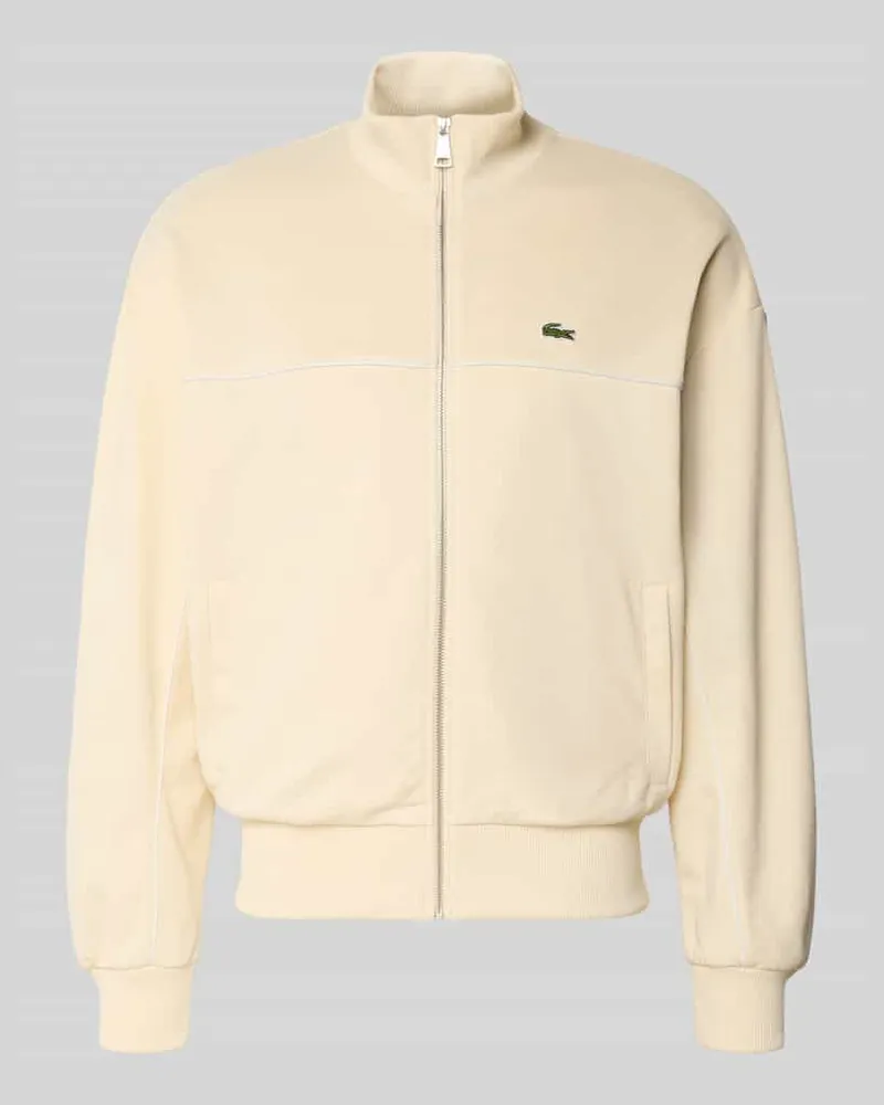 Lacoste Regular Fit Sweatjacke mit Baumwoll-Anteil Beige