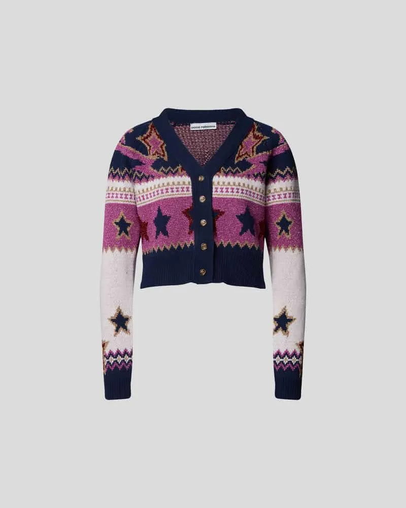 Paco Rabanne Cropped Cardigan mit Allover-Muster Lila