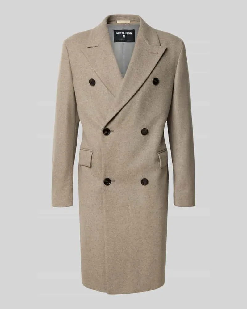 Strellson Regular Fit Mantel aus Woll-Mix Modell 'PARK LANE Beige