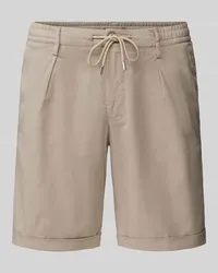 Profuomo Bermudas in unifarbenem Design mit Tunnelzug Beige