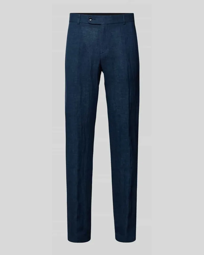 Carl Gross Leinenhose mit französischen Eingrifftaschen Modell 'Tomte Blau