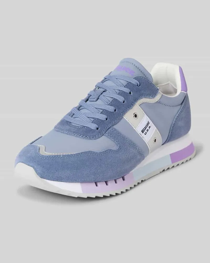 Blauer Sneaker mit Label-Details Modell 'MELROSE02 Jeansblau