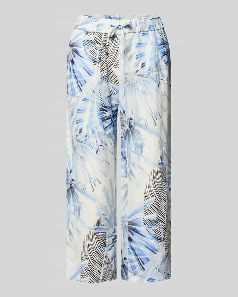 TONI Wide Leg Caprihose im Allover-Look Modell 'PIA Hellblau