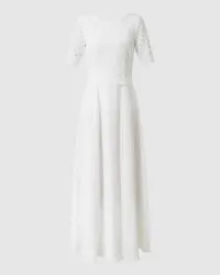 Vera Mont Abendkleid mit Spitzenbesatz Offwhite