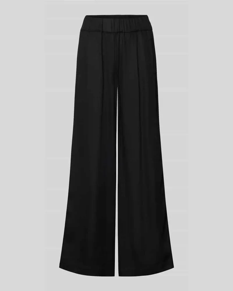Lanius Wide Leg Stoffhose mit elastischem Bund Black