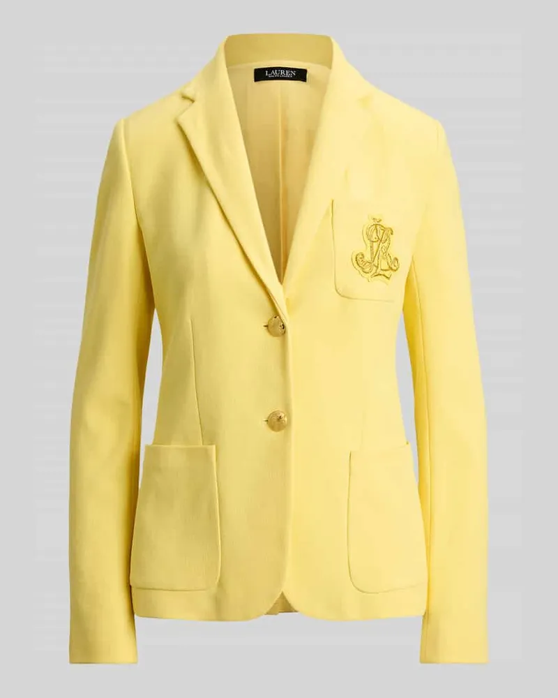 Ralph Lauren Slim Fit Blazer aua Baumwoll-Mix Hellgelb