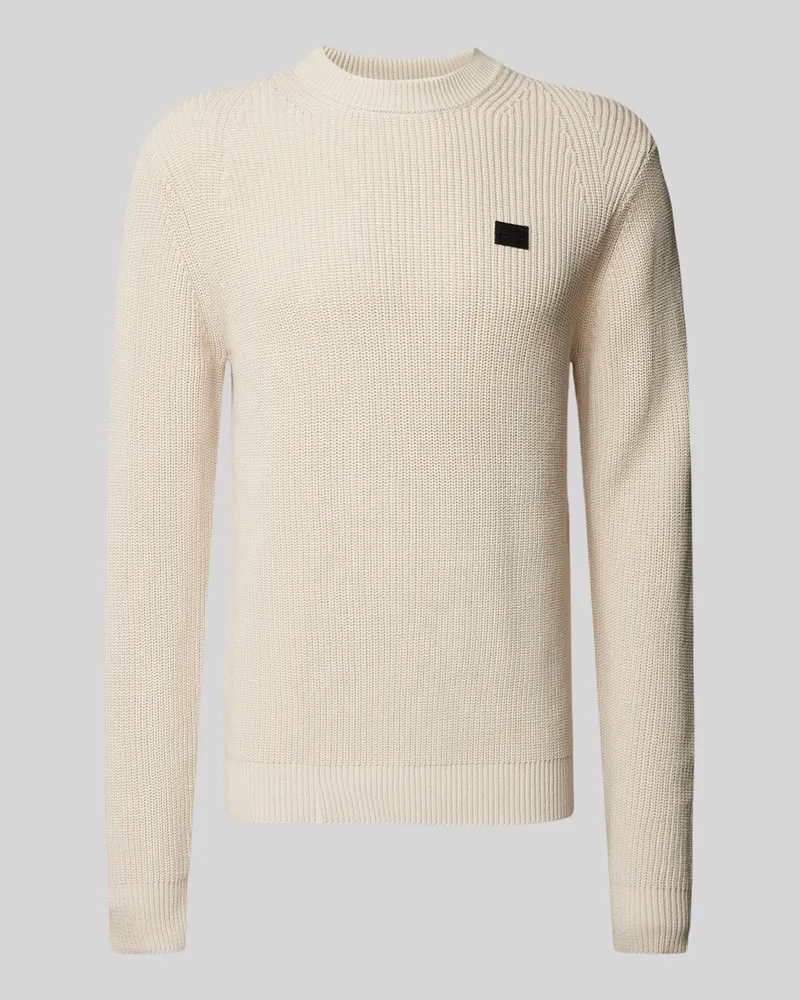 G-STAR RAW Strickpullover mit Label-Detail Offwhite