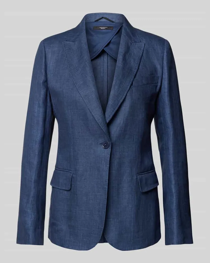 Max Mara Leinenblazer mit Reverskragen Modell 'NALUT Marine