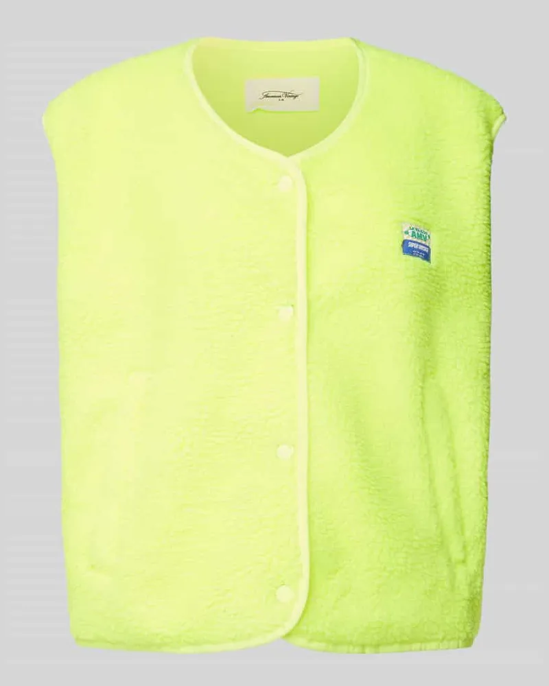 American Vintage Weste aus Fleece mit Label-Patch Modell 'HOKTOWN Neon