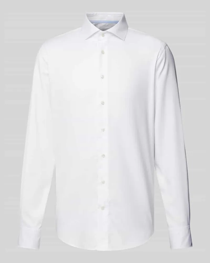 Profuomo Slim Fit Businesshemd aus Twill Weiss