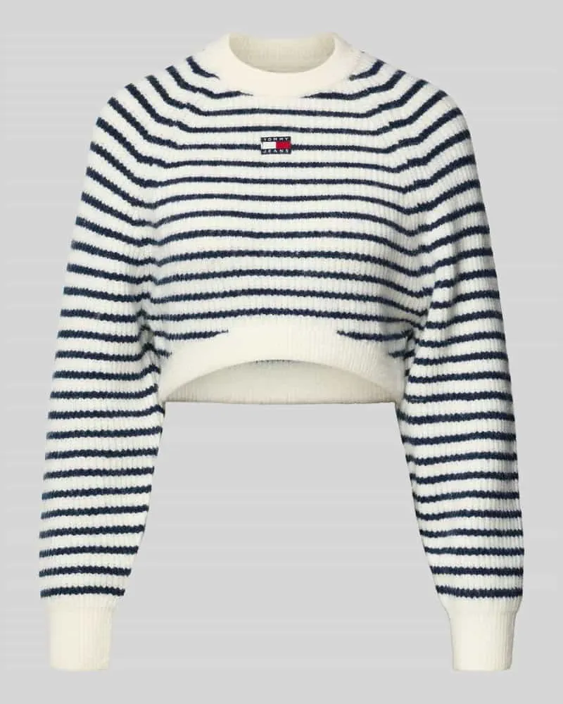 Tommy Hilfiger Boxy Fit Strickpullover mit Woll-Anteil Weiss