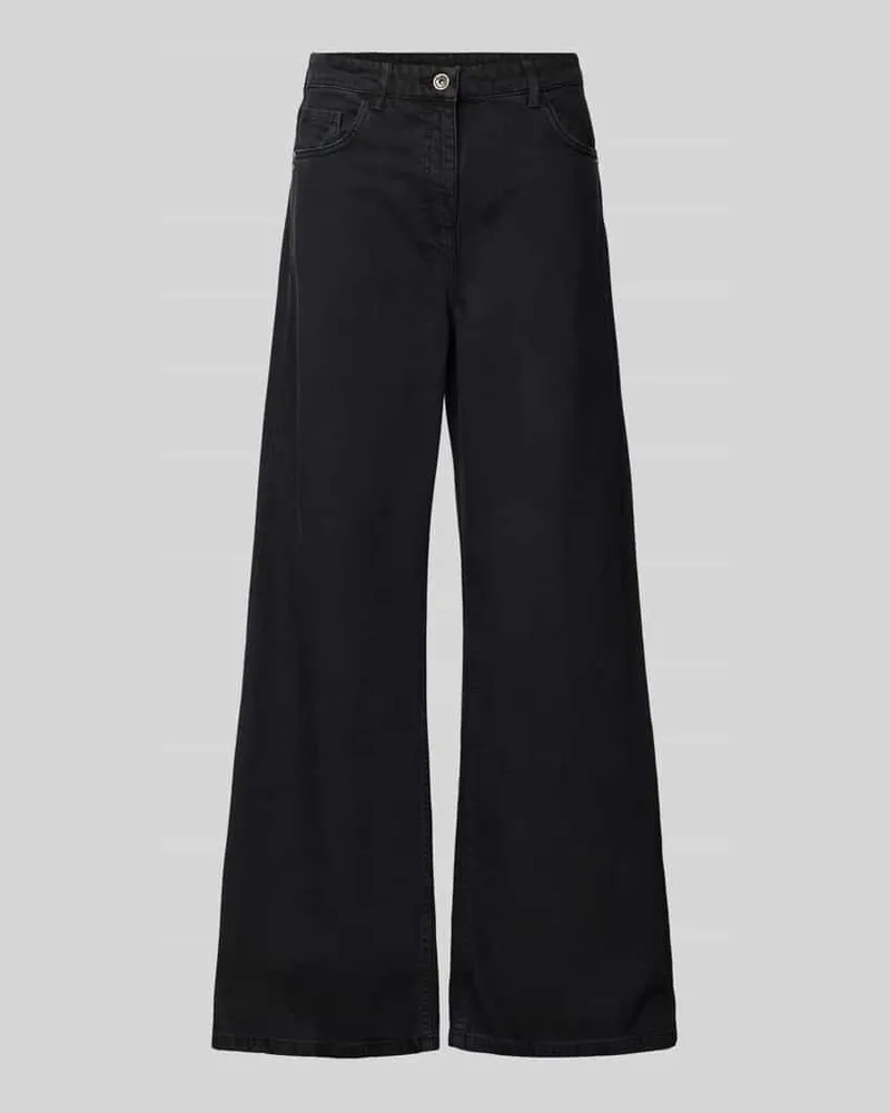 Patrizia Pepe Wide Leg Jeans im 5-Pocket-Design Black