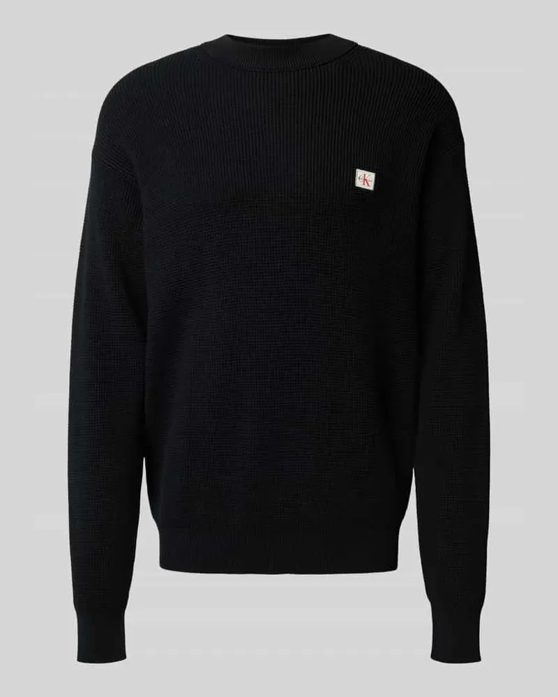 Calvin Klein Strickpullover mit Label-Patch Black