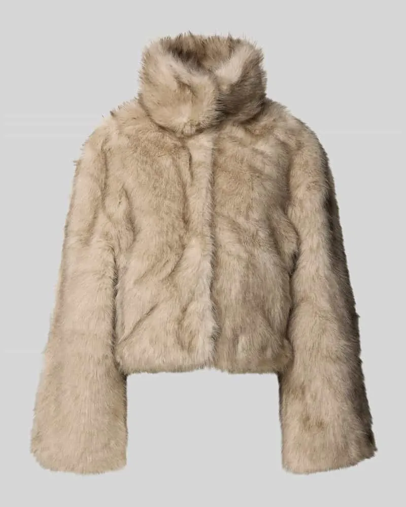 Neo Noir Jacke aus Kunstfell Beige